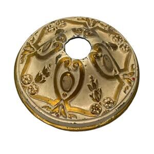 Vintage Ceiling Light Mount Cream and Gold Painted 5.5"